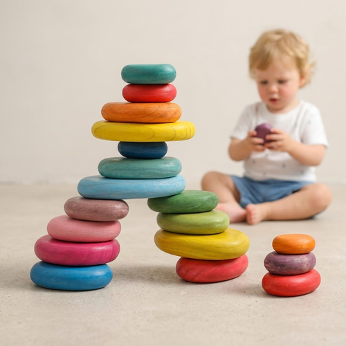 Davorilo Toddler Wooden Stacking Stones
