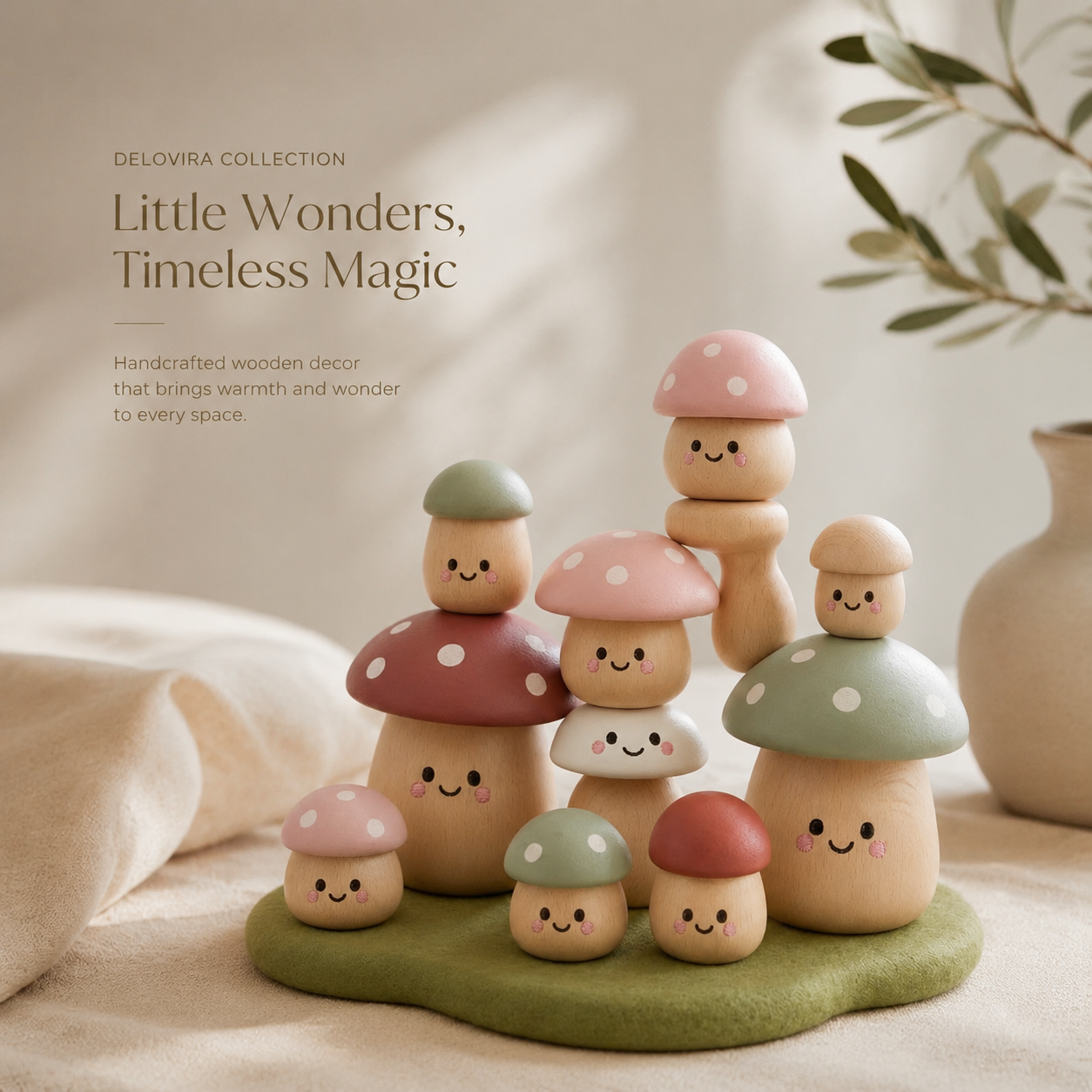 Davorilo Wooden Mushroom Balance Set