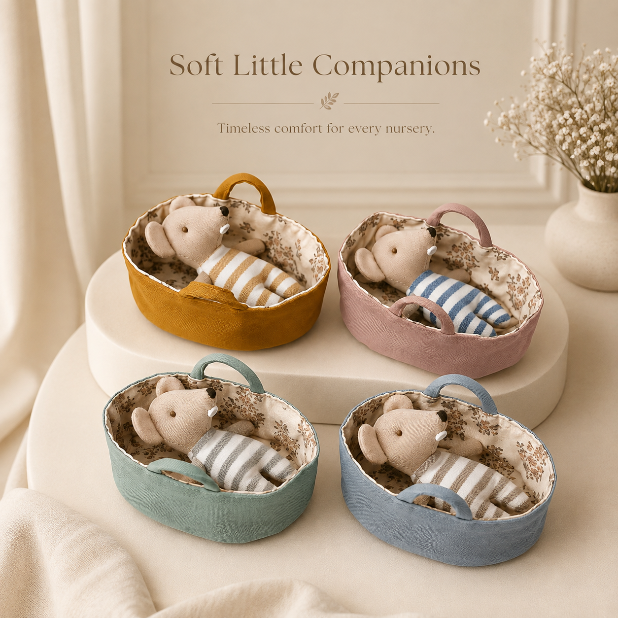 Davorilo Cozy Sleep Basket for 10cm Plush