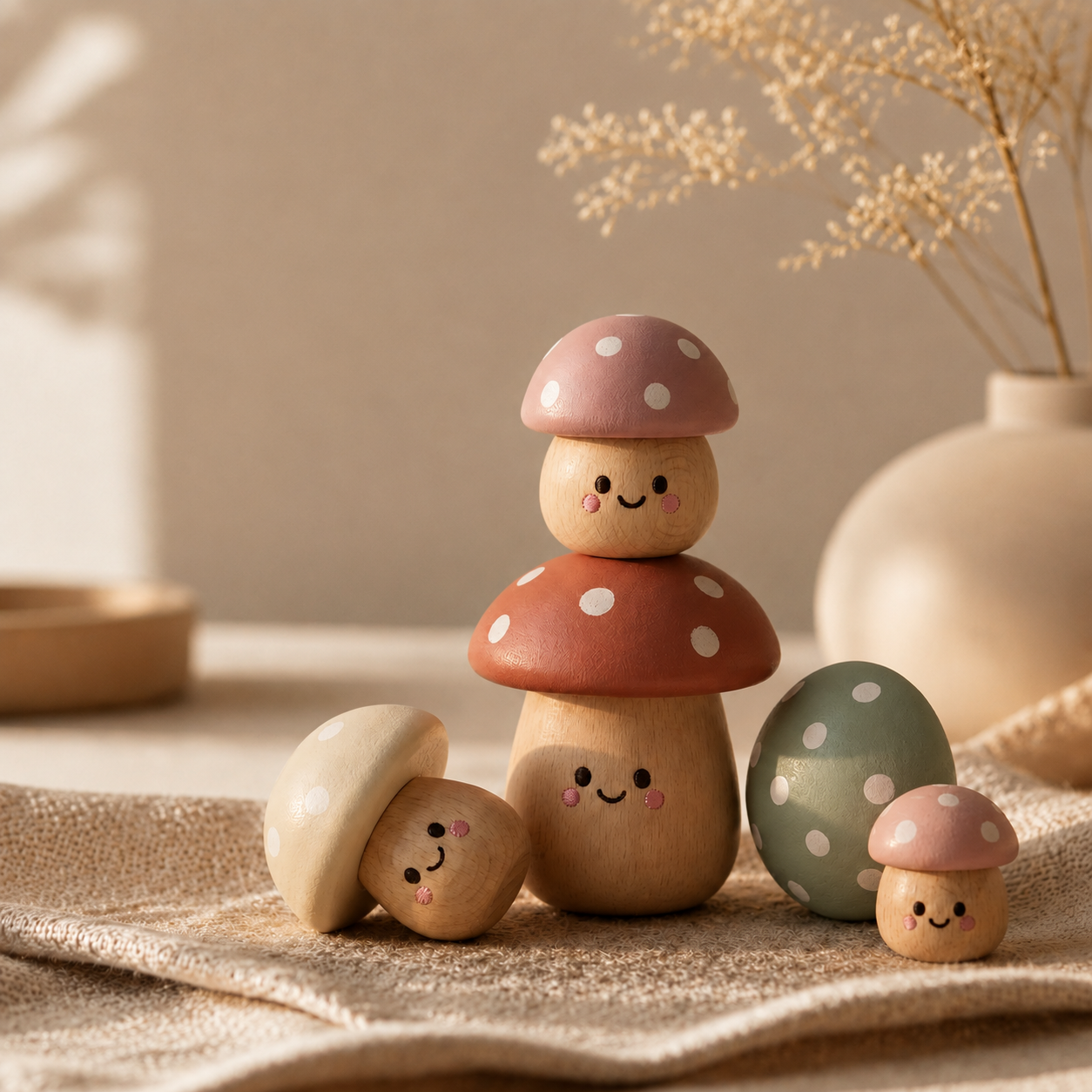 Davorilo Wooden Mushroom Balance Set