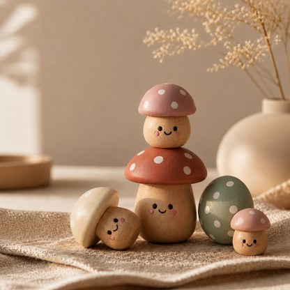 Davorilo Wooden Mushroom Balance Set