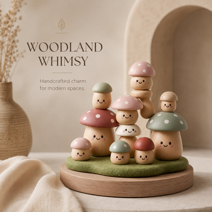 Davorilo Wooden Mushroom Balance Set