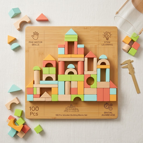 Davorilo 100 Pcs Toddler Stacking Blocks