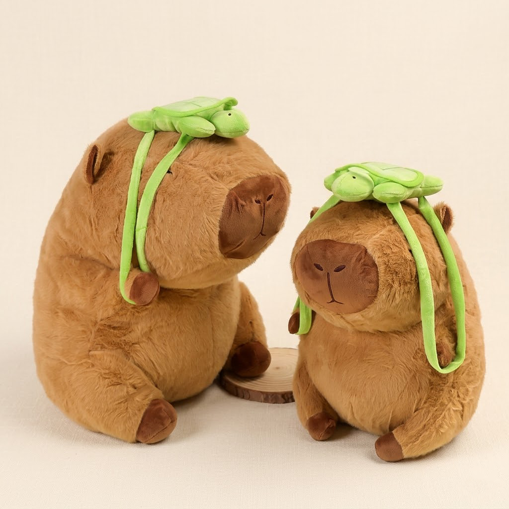 Korakio Capybara Plush Toy - Cute "Ugly-Cute" Stuffed Animal, Soft Capybara Pillow Doll